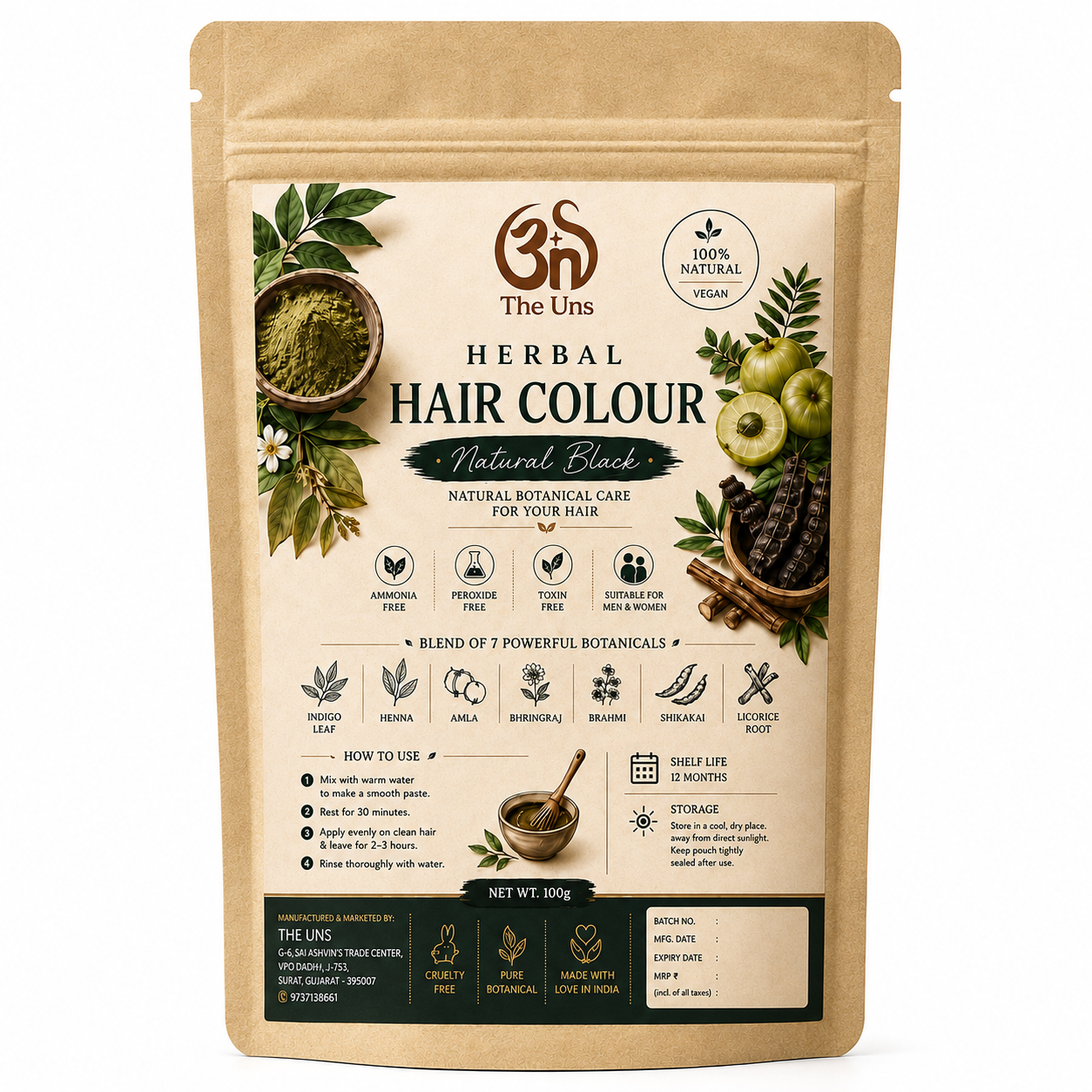 Herbal Hair Colour (Natural Black)