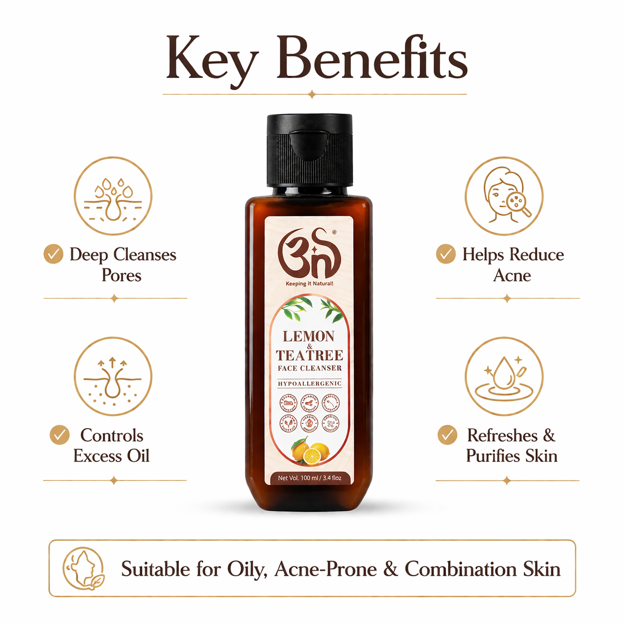 Lemon & tea tree face cleanser