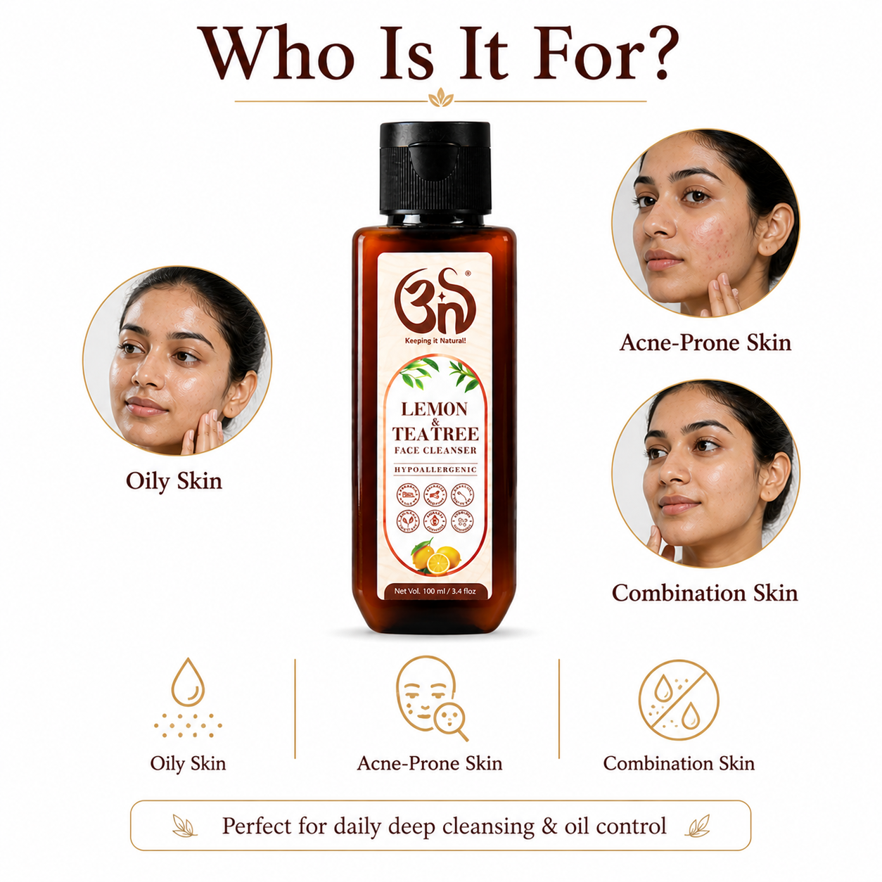 Lemon & tea tree face cleanser