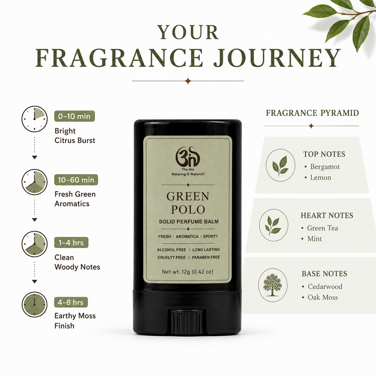 Green Polo Solid Perfume Stick