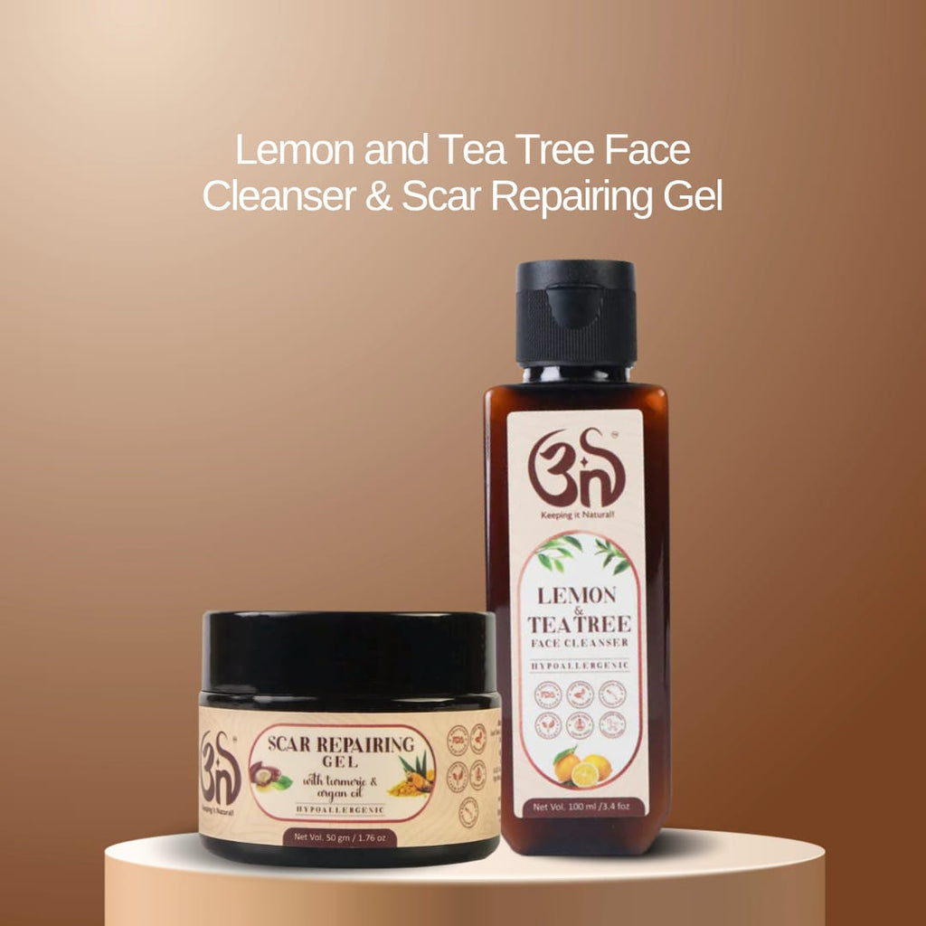 Clear & Even Duo – Lemon & Tea Tree Face Cleanser + Scar Repairing Gel