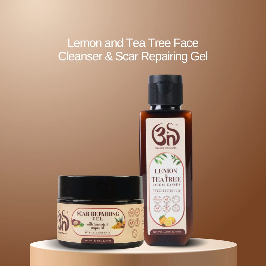 Clear & Even Duo – Lemon & Tea Tree Face Cleanser + Scar Repairing Gel