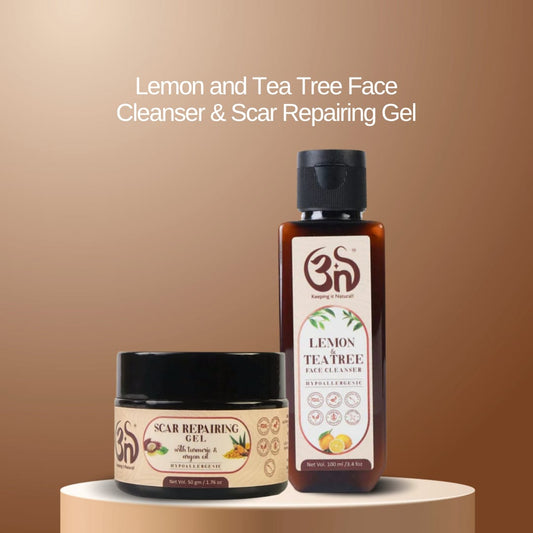 Clear & Even Duo – Lemon & Tea Tree Face Cleanser + Scar Repairing Gel