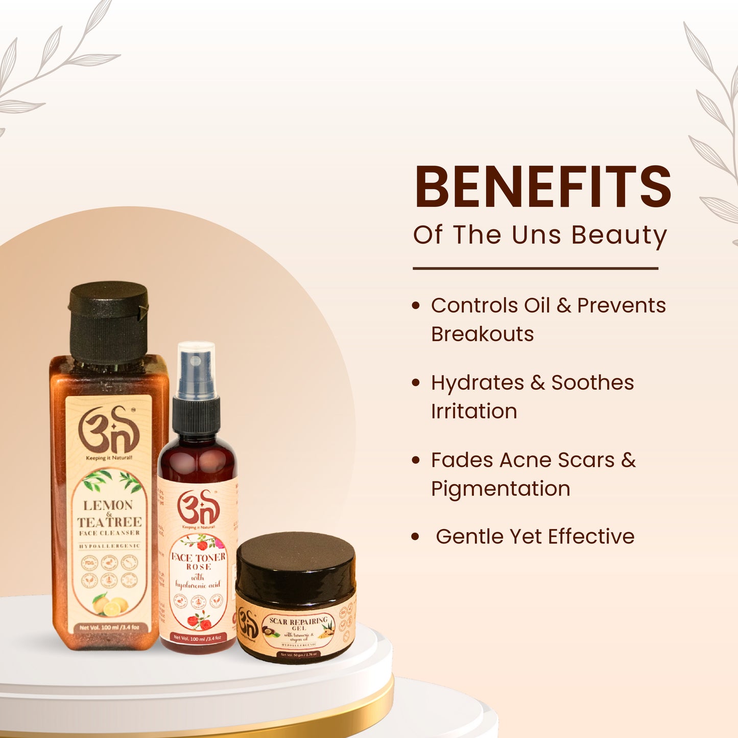 Clear & Confident Trio – Cleanser + Toner + Scar Repair Gel