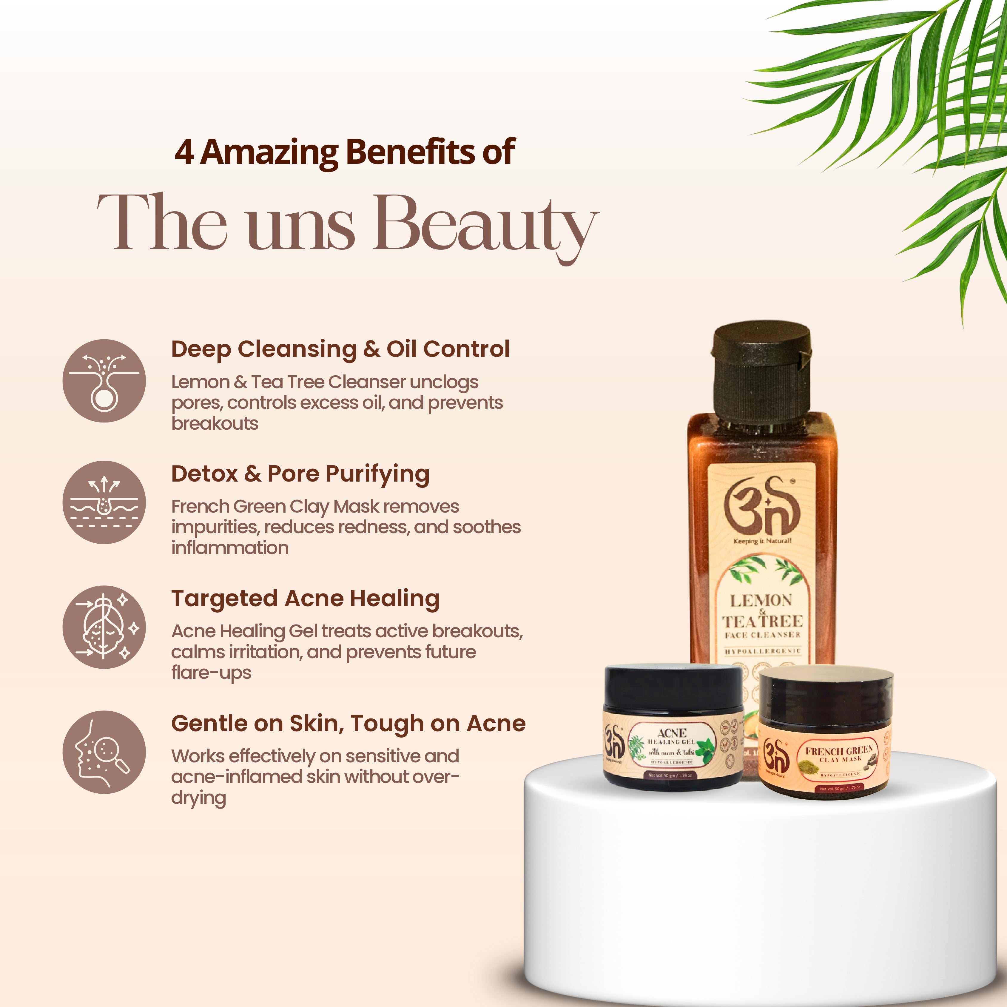 Acne Armor Trio – Lemon Cleanser + French Green Clay Mask + Acne Healing Gel