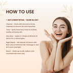Glow Goddess Combo – Almond Cleanser + Rose Toner + Patchouli Gel + Miracle Oil Serum